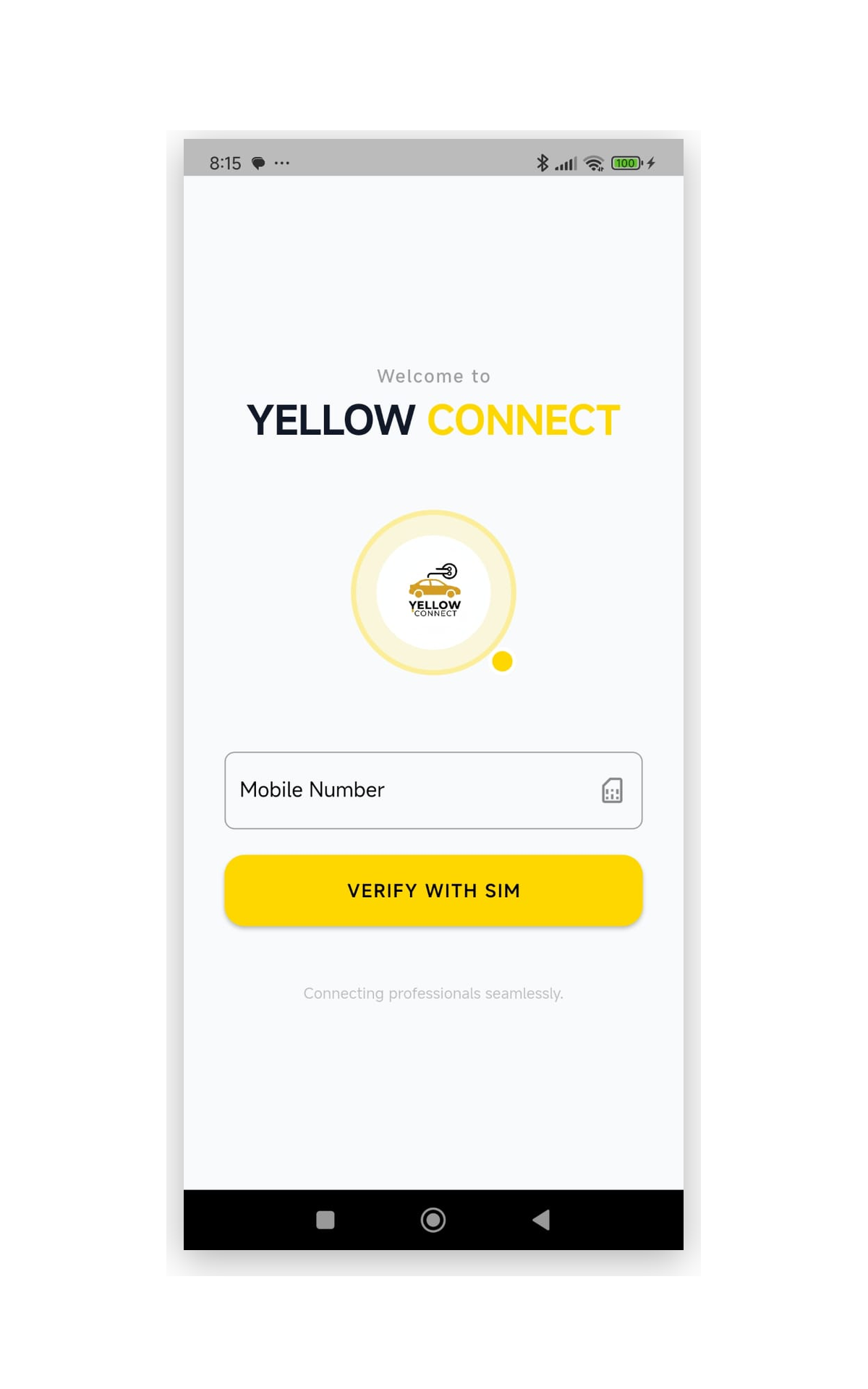 YellowConnect Android application preview